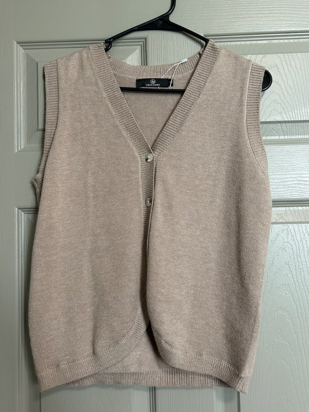 Beige Oversized Sweatervest